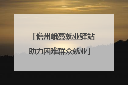 儋州峨蔓就业驿站助力困难群众就业