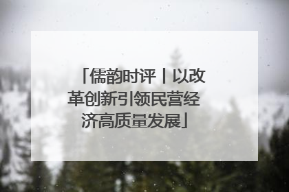 儒韵时评丨以改革创新引领民营经济高质量发展