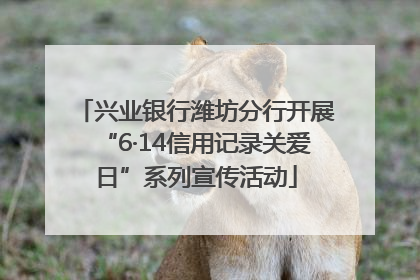 兴业银行潍坊分行开展“6·14信用记录关爱日”系列宣传活动