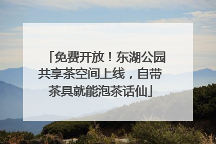 免费开放！东湖公园共享茶空间上线，自带茶具就能泡茶话仙