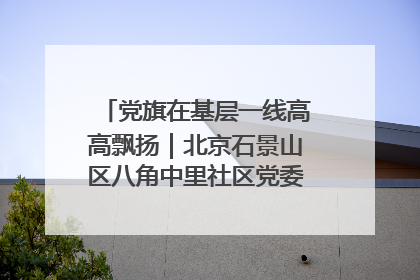 党旗在基层一线高高飘扬｜北京石景山区八角中里社区党委：用脚步丈量民生