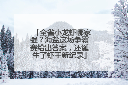 全省小龙虾哪家强？海盐这场争霸赛给出答案，还诞生了虾王新纪录
