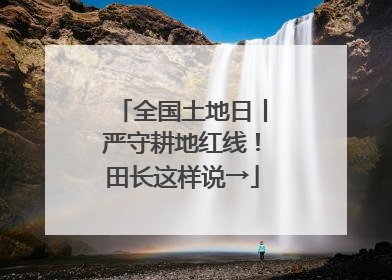 全国土地日丨严守耕地红线！田长这样说→