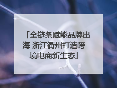 全链条赋能品牌出海 浙江衢州打造跨境电商新生态