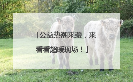 公益热潮来袭，来看看超暖现场！