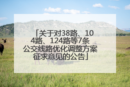 关于对38路、104路、124路等7条公交线路优化调整方案征求意见的公告