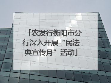 农发行衡阳市分行深入开展“民法典宣传月”活动