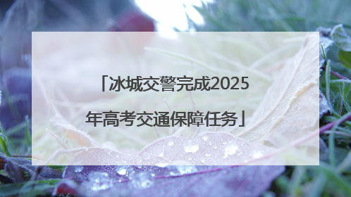 冰城交警完成2025年高考交通保障任务