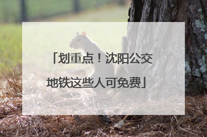 划重点！沈阳公交地铁这些人可免费