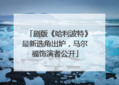 剧版《哈利波特》最新选角出炉，马尔福饰演者公开