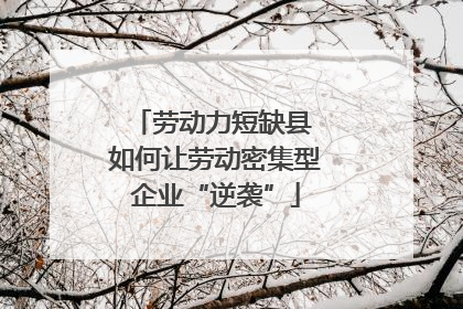 劳动力短缺县 如何让劳动密集型企业“逆袭”