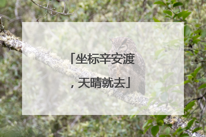 坐标辛安渡，天晴就去