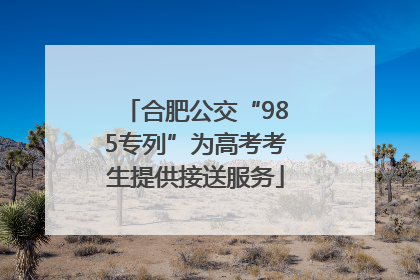合肥公交“985专列”为高考考生提供接送服务