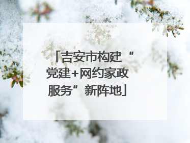 吉安市构建“党建+网约家政服务”新阵地