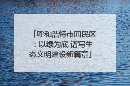 呼和浩特市回民区：以绿为底 谱写生态文明建设新篇章