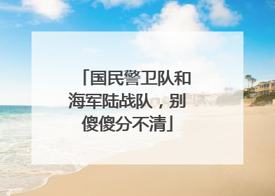 国民警卫队和海军陆战队，别傻傻分不清