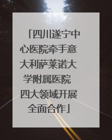 四川遂宁中心医院牵手意大利萨莱诺大学附属医院 四大领域开展全面合作