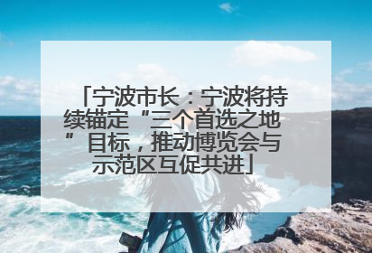 宁波市长：宁波将持续锚定“三个首选之地”目标，推动博览会与示范区互促共进