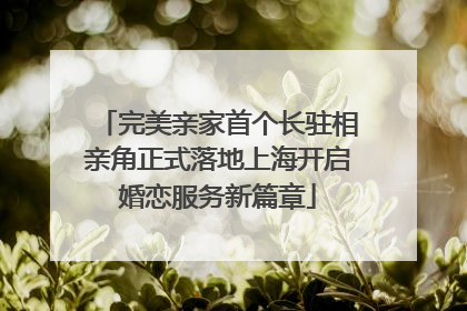 完美亲家首个长驻相亲角正式落地上海开启婚恋服务新篇章