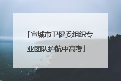 宣城市卫健委组织专业团队护航中高考