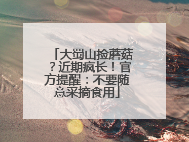 大蜀山捡蘑菇？近期疯长！官方提醒：不要随意采摘食用