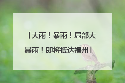 大雨！暴雨！局部大暴雨！即将抵达福州