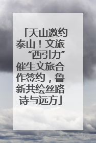 天山邀约泰山！文旅“西引力”催生文旅合作签约，鲁新共绘丝路诗与远方