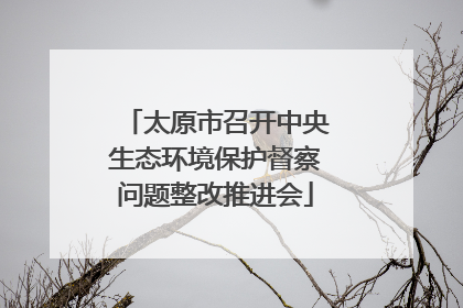 太原市召开中央生态环境保护督察问题整改推进会