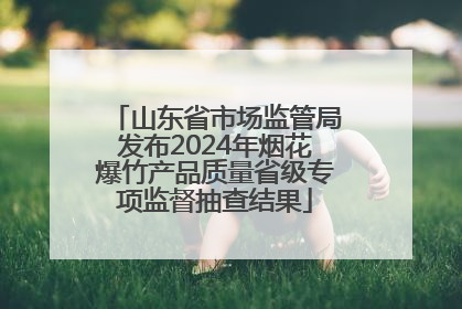 山东省市场监管局发布2024年烟花爆竹产品质量省级专项监督抽查结果