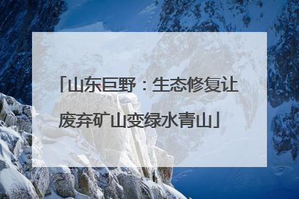 山东巨野：生态修复让废弃矿山变绿水青山