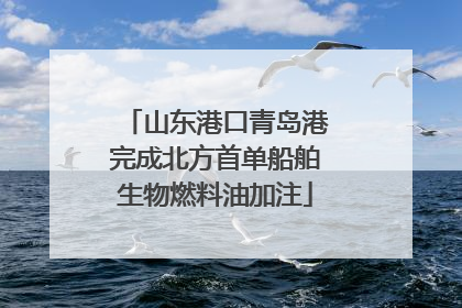 山东港口青岛港完成北方首单船舶生物燃料油加注
