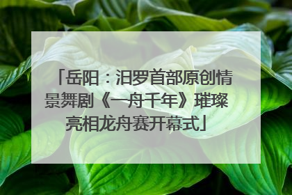 岳阳：汨罗首部原创情景舞剧《一舟千年》璀璨亮相龙舟赛开幕式