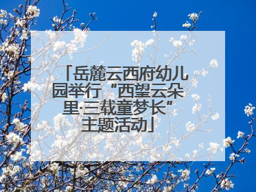 岳麓云西府幼儿园举行“西望云朵里·三载童梦长”主题活动