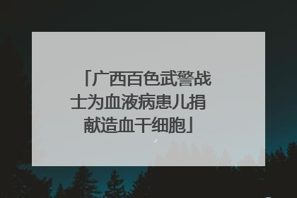 广西百色武警战士为血液病患儿捐献造血干细胞
