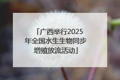 广西举行2025年全国水生生物同步增殖放流活动