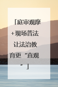 庭审观摩+现场普法 让法治教育更“直观”