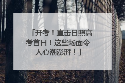 开考！直击日照高考首日！这些场面令人心潮澎湃！