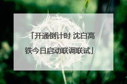 开通倒计时 沈白高铁今日启动联调联试