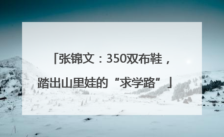 张锦文：350双布鞋，踏出山里娃的“求学路”