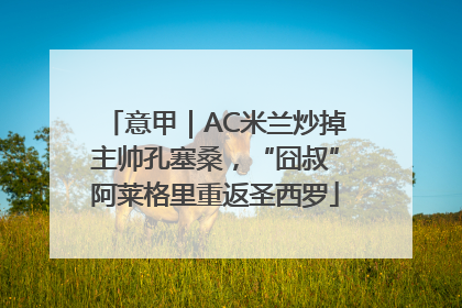 意甲｜AC米兰炒掉主帅孔塞桑，“囧叔”阿莱格里重返圣西罗