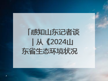 感知山东记者谈｜从《2024山东省生态环境状况公报》看美丽山东建设的“成绩单”与“任务书”