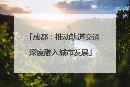 成都：推动轨道交通深度融入城市发展