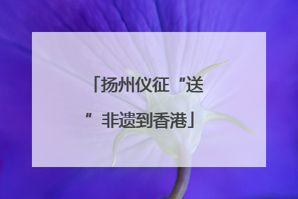 扬州仪征“送”非遗到香港
