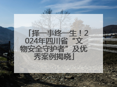 择一事终一生！2024年四川省“文物安全守护者”及优秀案例揭晓