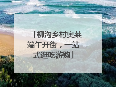 柳沟乡村奥莱端午开街，一站式逛吃游购