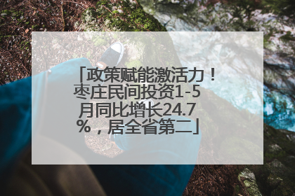 政策赋能激活力！枣庄民间投资1-5月同比增长24.7%，居全省第二