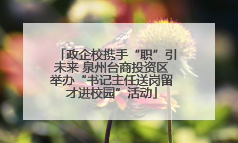 政企校携手“职”引未来 泉州台商投资区举办“书记主任送岗留才进校园”活动