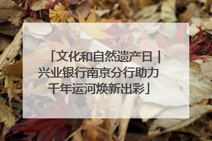 文化和自然遗产日｜兴业银行南京分行助力千年运河焕新出彩
