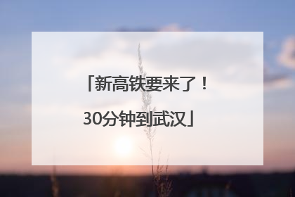 新高铁要来了！30分钟到武汉