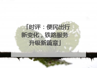 时评：便民出行新变化，铁路服务升级新篇章